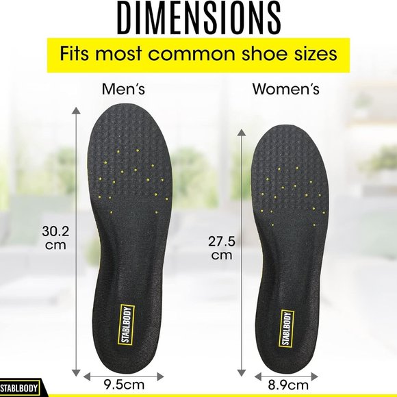 2PK/Thick Memory Foam Insoles Men/Orthotic Plantar Fasciitis Relief - Picture 2 of 7